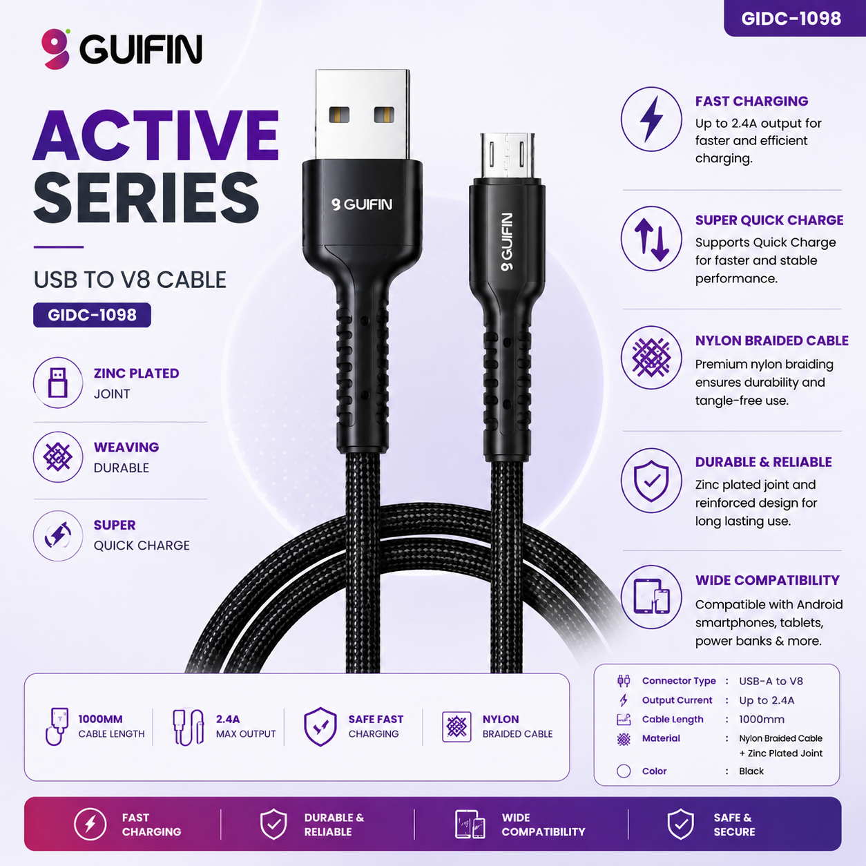 ACTIVE SERIES BRADEAD V8 CABLE